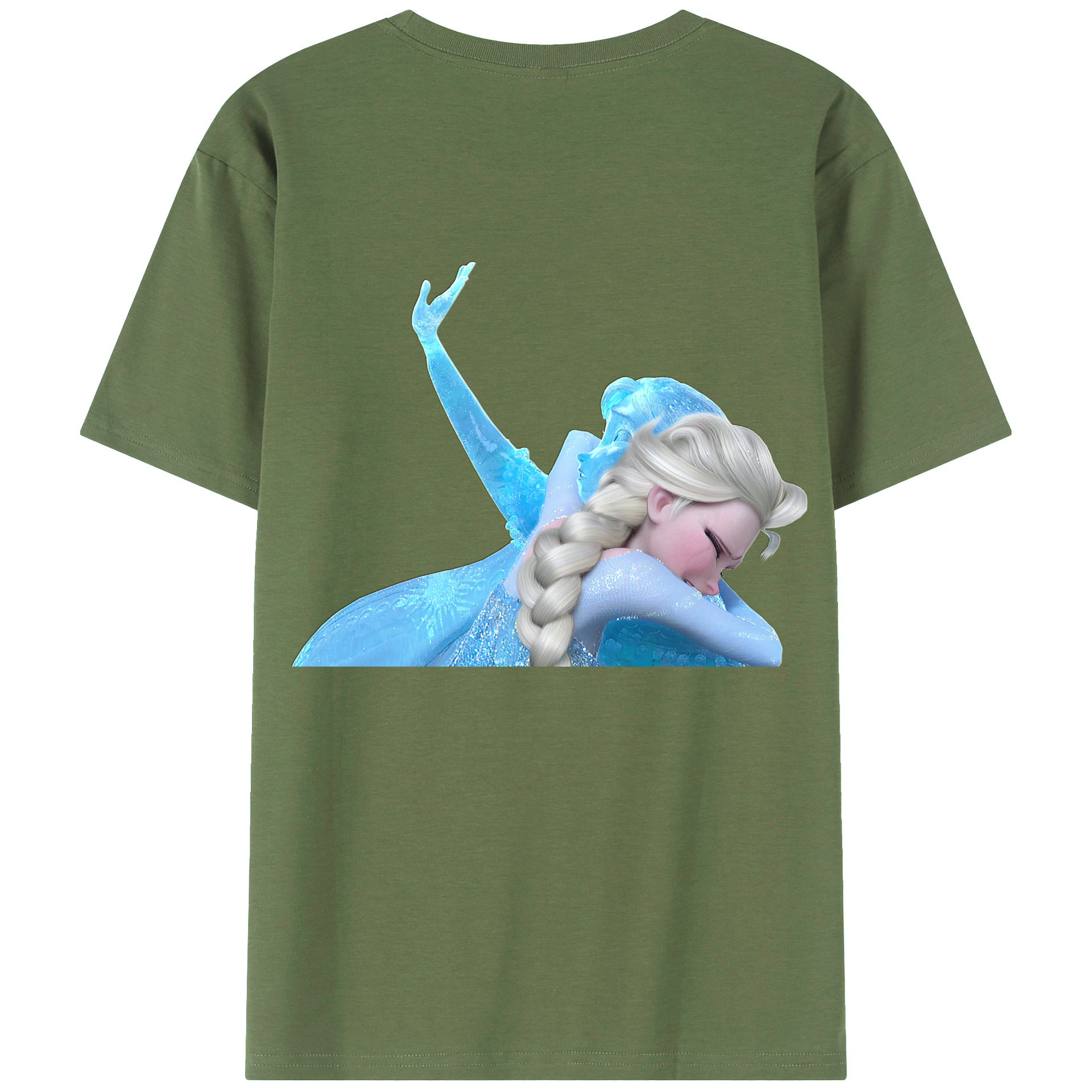 （画像用） アナと雪の女王 アンナ エルサ Frozen Anna Elsa 綿100％ メンズ半袖Tシャツ（バックプリント） 通気性